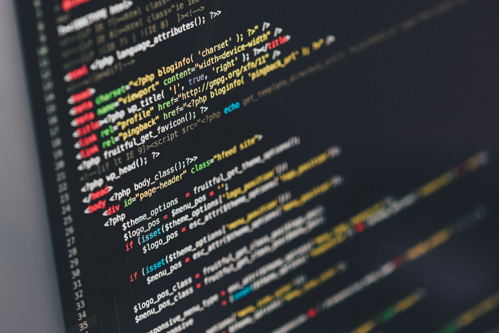 Software code on a display, illustrating application development.